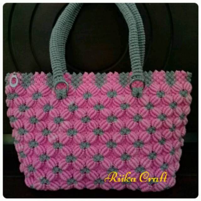 

Tas tali kur motif bunga ceplok ceplok
