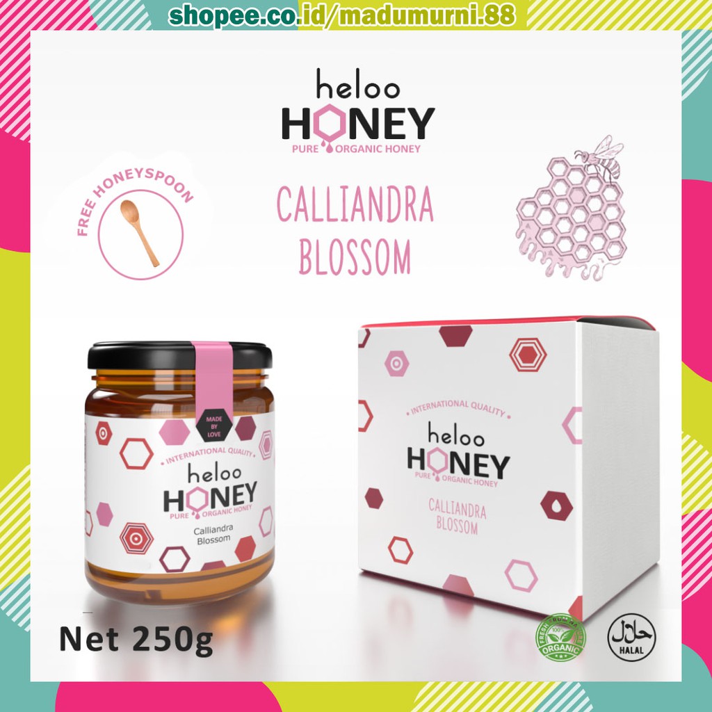

Madu Organik Murni Heloo Raw Honey 250g Calliandra 100% Pure Natural Organic Asli Kesehatan Alami A1