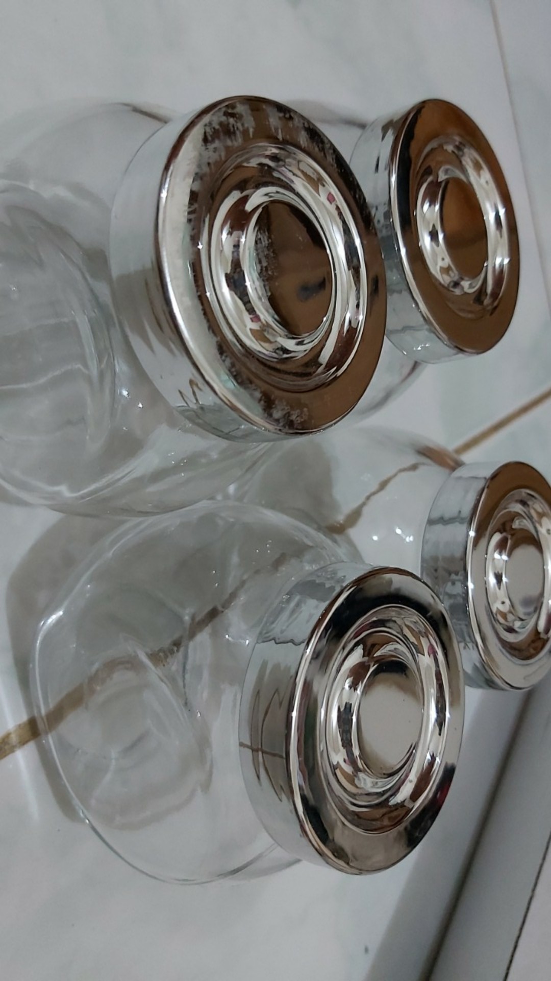 Aikeya Raztan Toples Stoples Mini Kecil Bumbu Dapur Permen Murah Bahan Kaca Isi 4 Pcs Unik + Packing