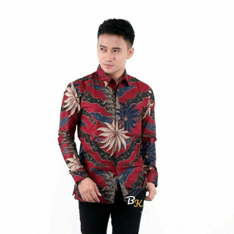 KEMEJA BATIK PRIA LENGAN PANJANG SIZE M L XL XXL BSWART batik HRB026