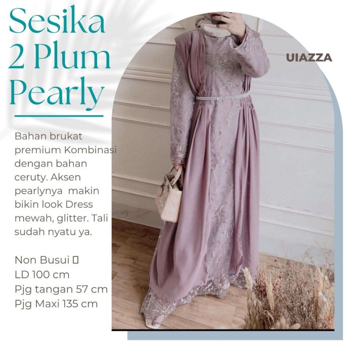 Gamis wanita Baju Gamis Wanita Terbaru Untuk Kondangan Navite Dress Fashion Muslim - Sesika Pulm jum
