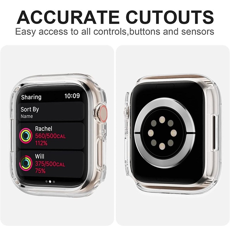 Matte Cover Untuk for Apple Watch 45mm 41mm 38mm 42mm 40mm 44mm, Hard PC Bumper Pelindung Case Frame Untuk iWatch SE 7 6 5 4 3 2 1