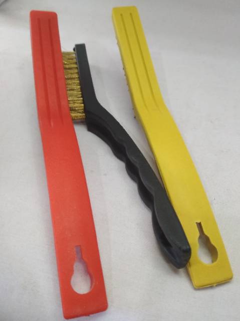 Sikat Besi metal Nilon plastik Gagang Besar set 3pcs