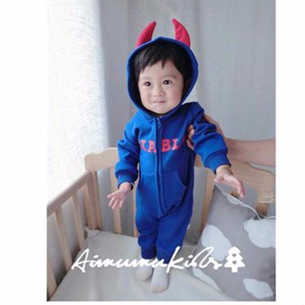 BAJU TIDUR ANAK DEVIL BIRU | ROMPER DEVIL - BLUE