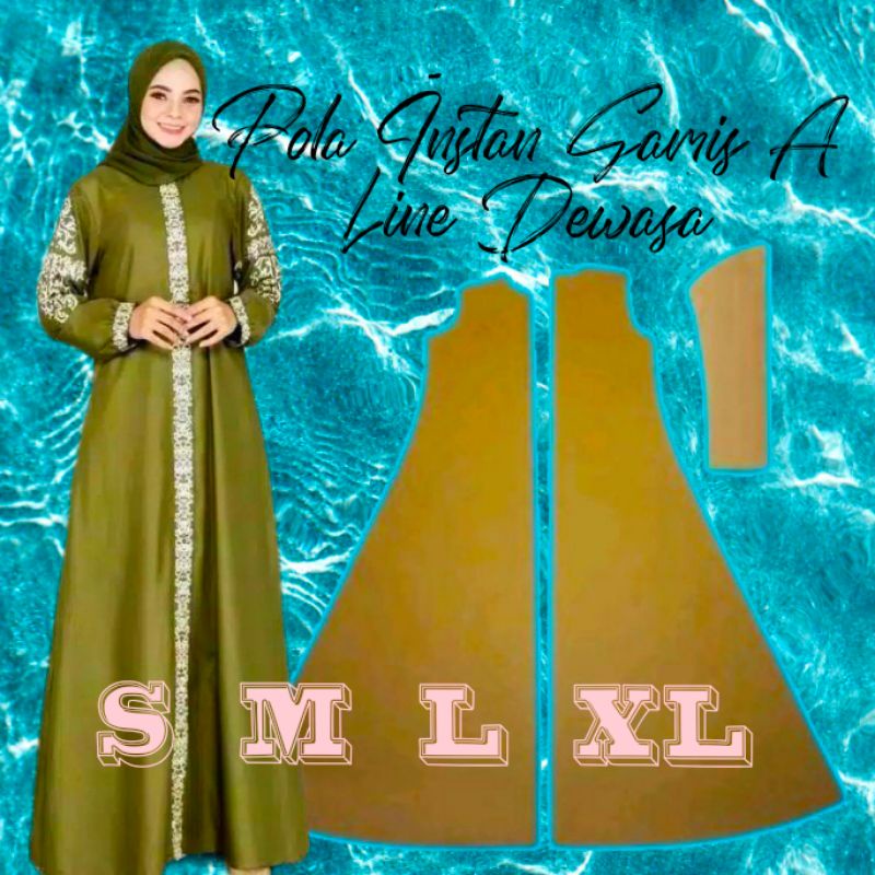 Pola Instan Gamis A Line Dewasa
