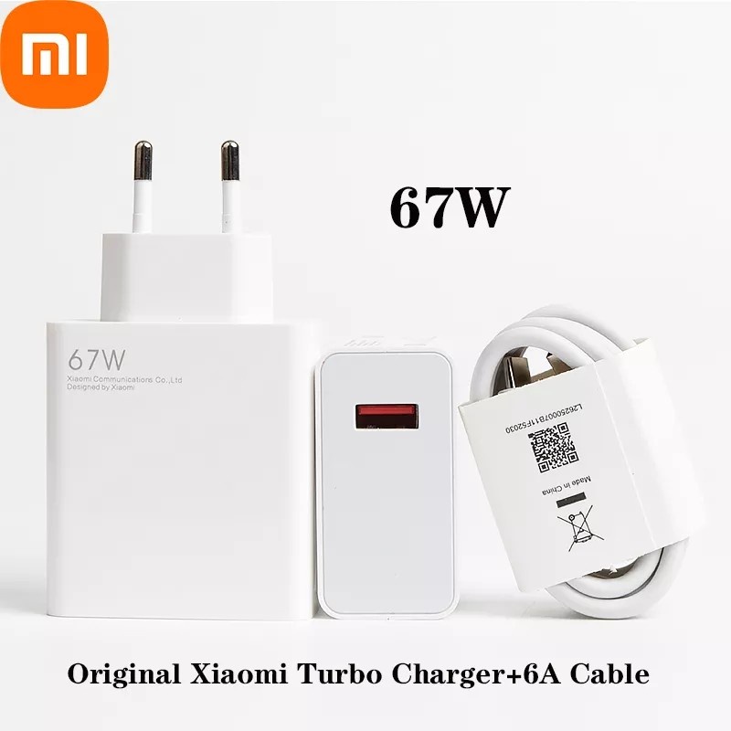 Xiaomi Charger 67W REDMI Note 11 Pro + Kabel 6A Turbo Charge Orange