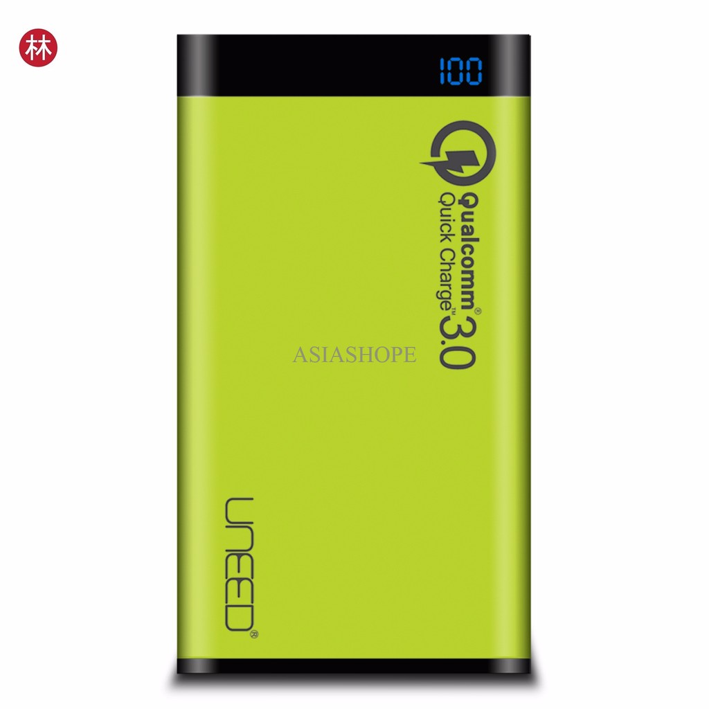 Uneed Powerbank 12.000mah Qualcomm Quick Charge 3.0 Green