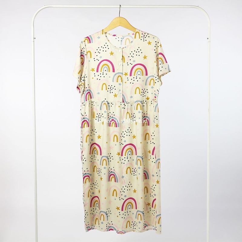 (KATLEEN) HOMEDRESS RAYON BUSUI FRIENDLY SLEEPWEAR COTTON RAYON-Rainbow