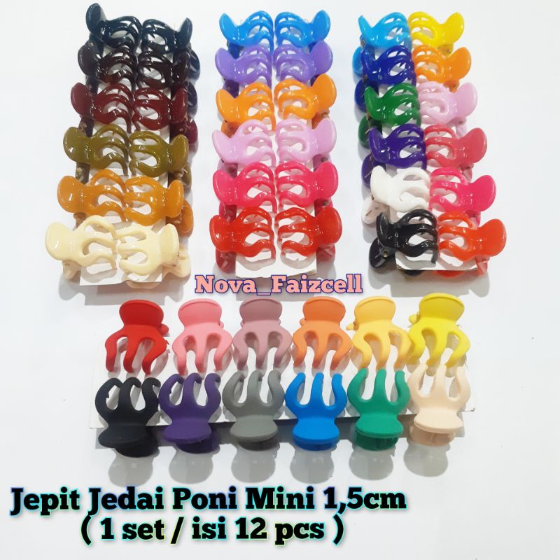 12 pcs Jepit Jedai Poni Mini 1,5cm Korea style.