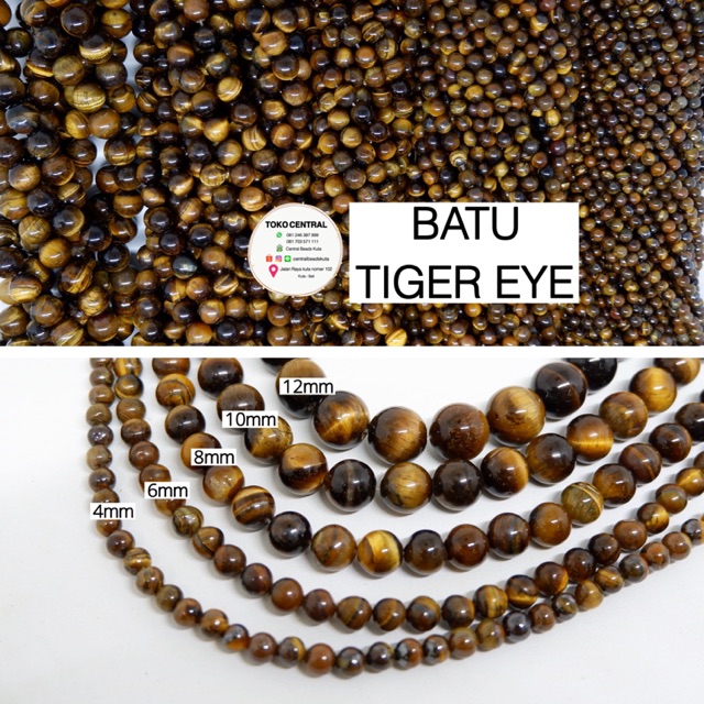 Grosir (Rentengan) batu tiger eye 4-12mm / batu alam / batu agate