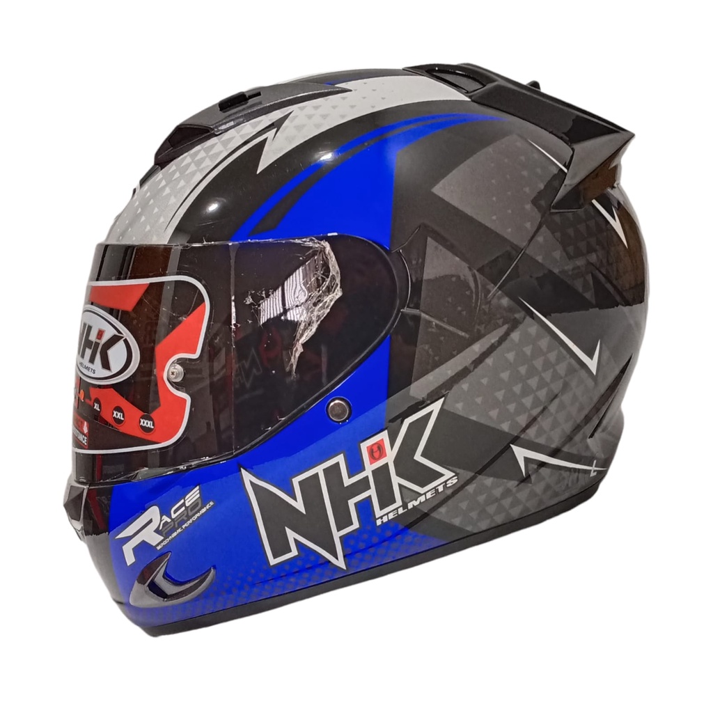 HELM FULL FACE NHK MOTIF RACE PRO FLASH BLACK BLUE GLOSSY