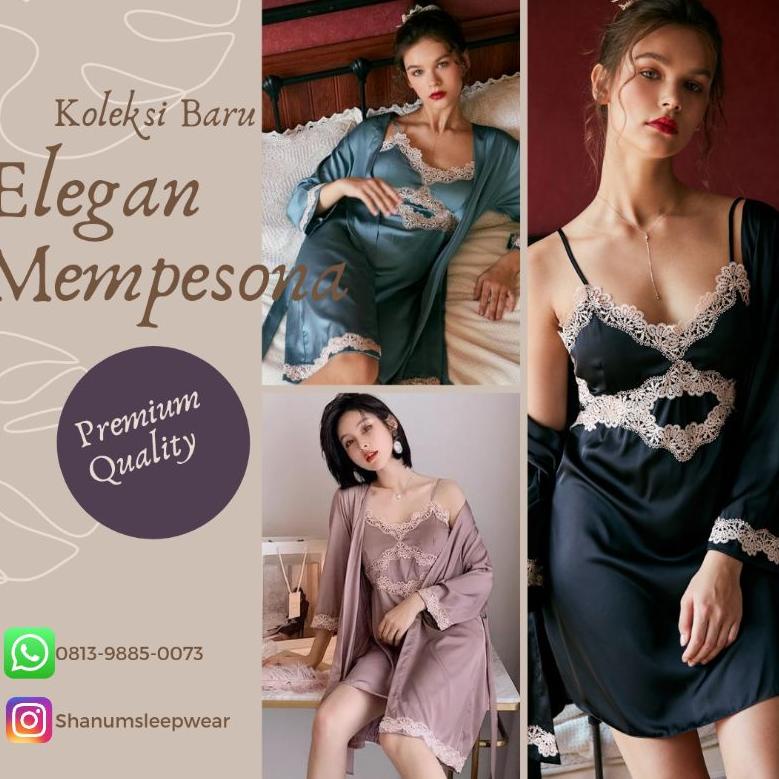 [KODE 089] Piyama Import/Piyama/Piyama 5pcs/Piyama 5 in 1/Baju tidur/Seserahan/Baju tidur import/Lin