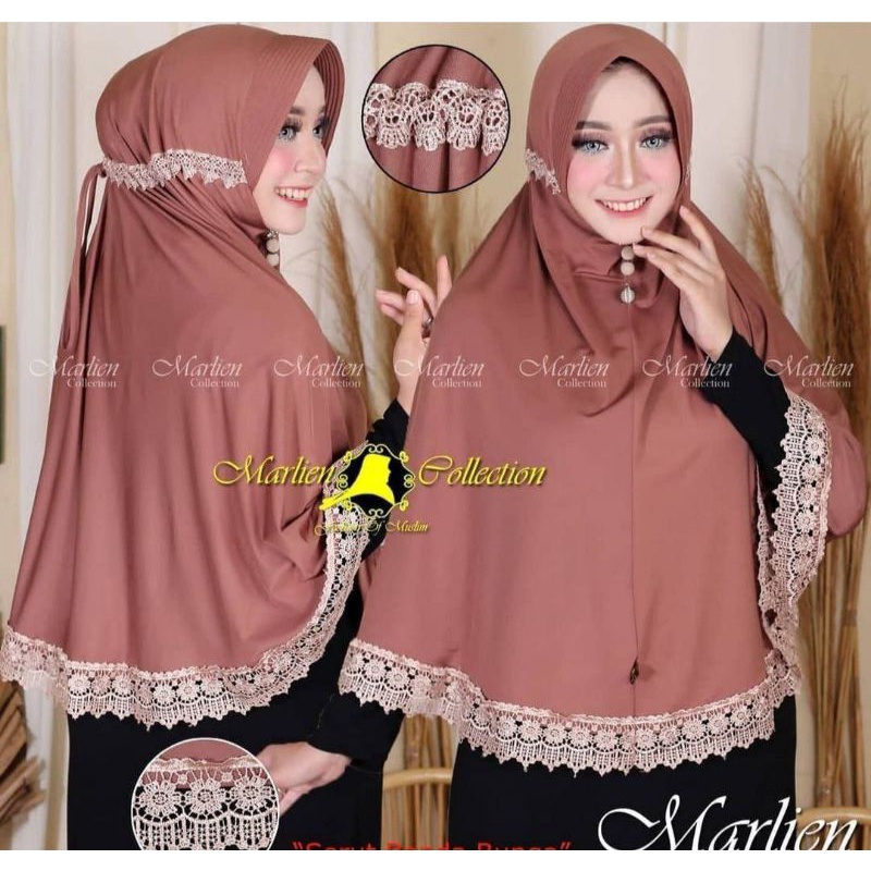 Jilbab Instan Jersey - Hijab Jersey Renda Serut Jumbo