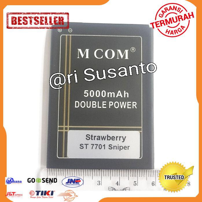 ACC HP BATERAI MCOM STRAWBERRY ST7701 SNIPER DOUBLE POWER 5000MAH