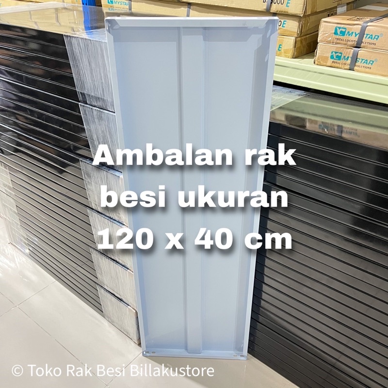 Ambalan rak besi siku lubang ukuran 120x40 cm