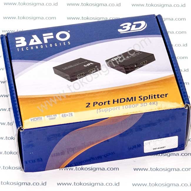 BAFO 1X2 PORT HDMI SPLITTER 4K*2K A5-0002B8