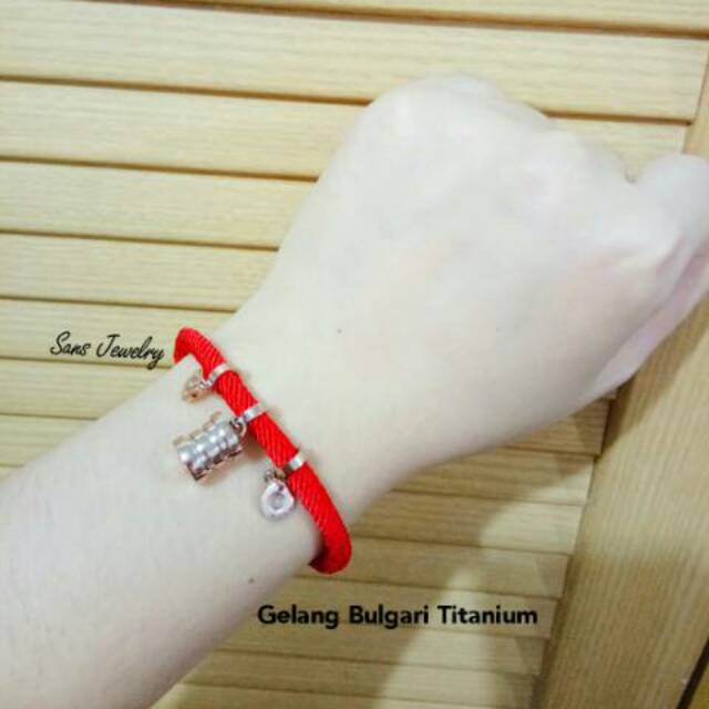 Promo Gelang Tali Merah Titanium Asli Anti Karat Perhiasan Aksesoris Korea Adc Gfs Tgb Bvlgari Ready