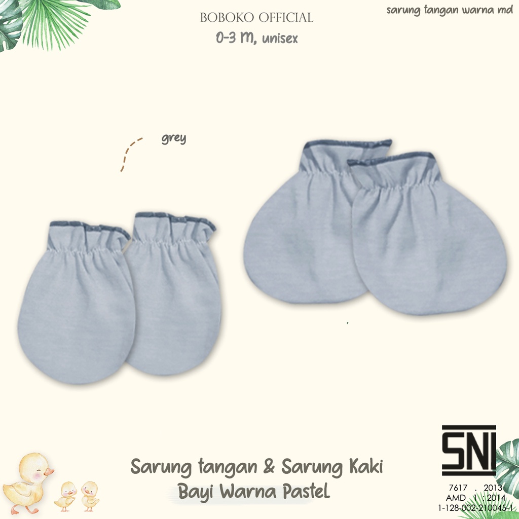 BOBOKO Sarung tangan dan sarung kaki bayi Warna Pastel serut