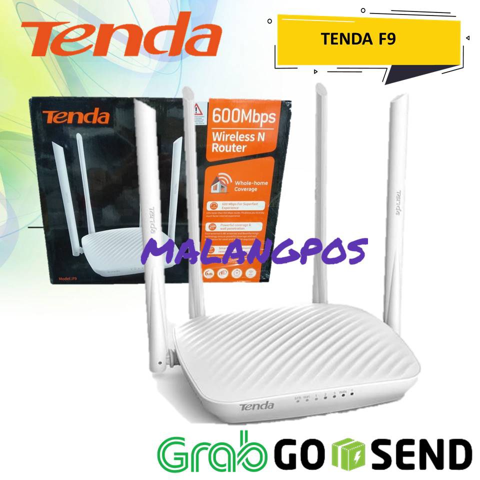 TENDA F9 ROUTER 600MBPS WIRELESS WIFI ROUTER SINYAL KUAT RANGE LUAS