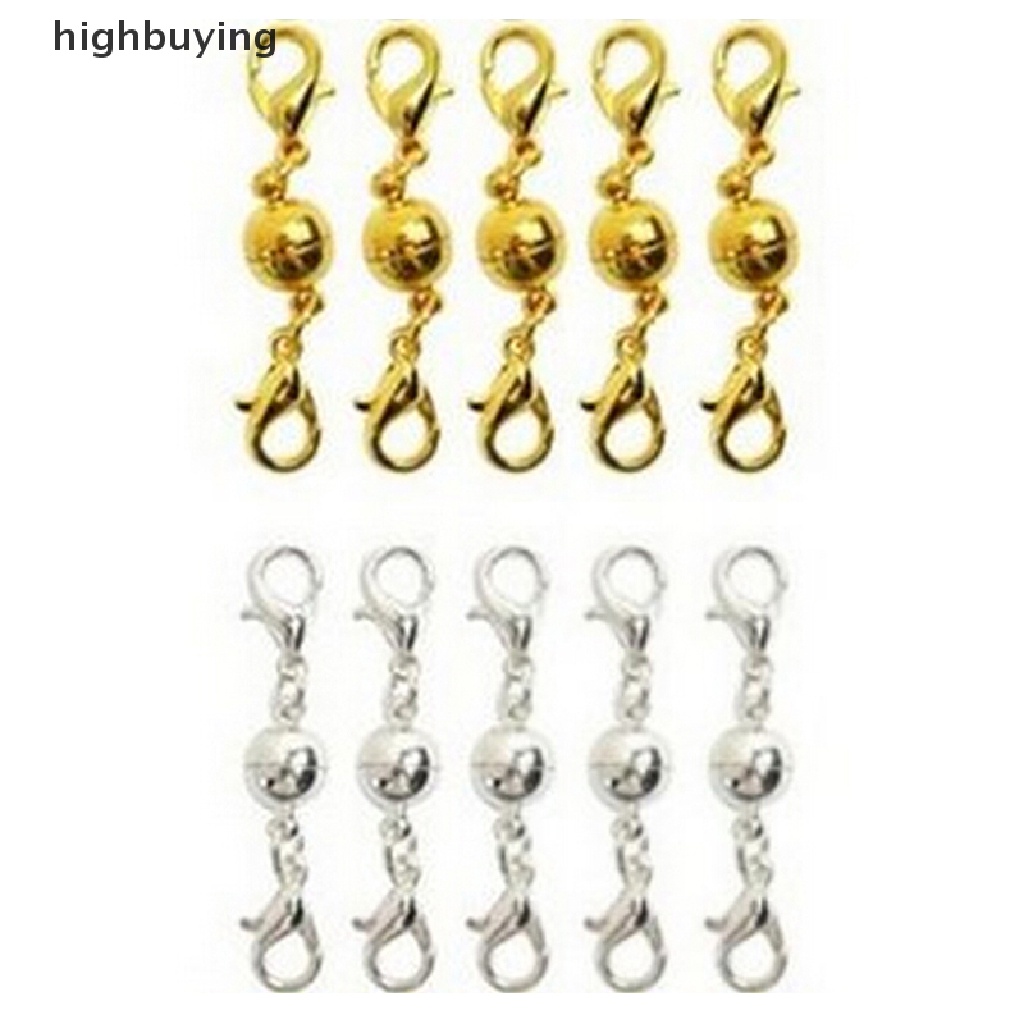 Hbid 10pcs Kait Lobster Magnetik Warna Emas / Silver Untuk Perhiasan Kalung