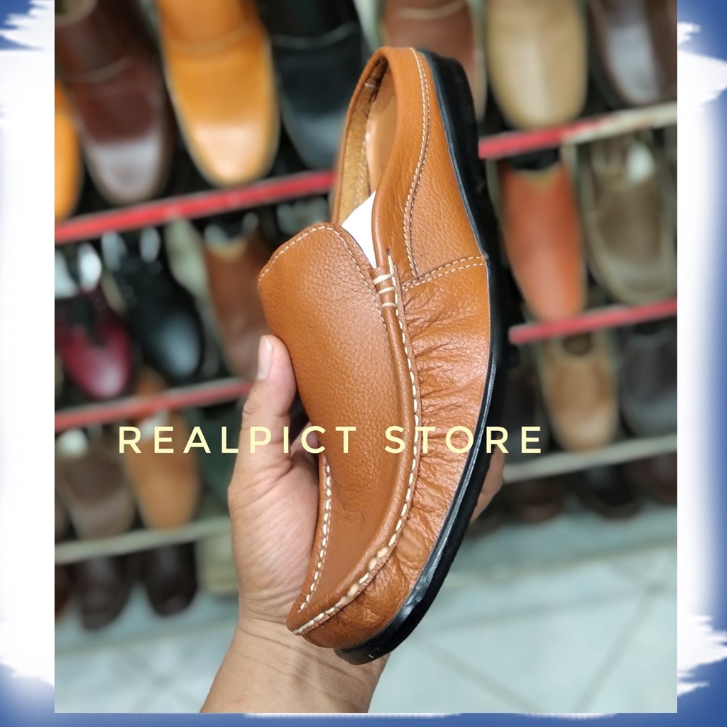 Bustong pria kulit asli tutong pria kulit asli sepatu sandal selop pria kulit asli