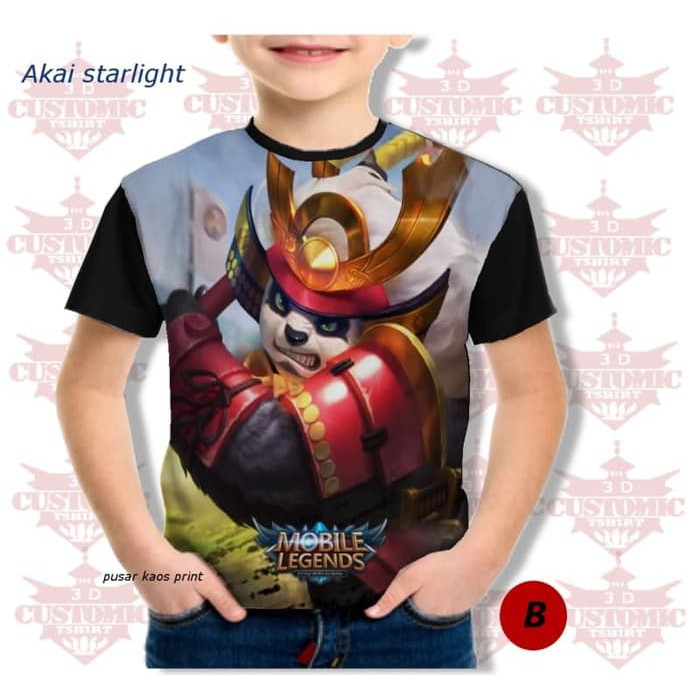 MURAH KEREN kaos 3d karakter mobile legend - akai starlight-KAOS anak