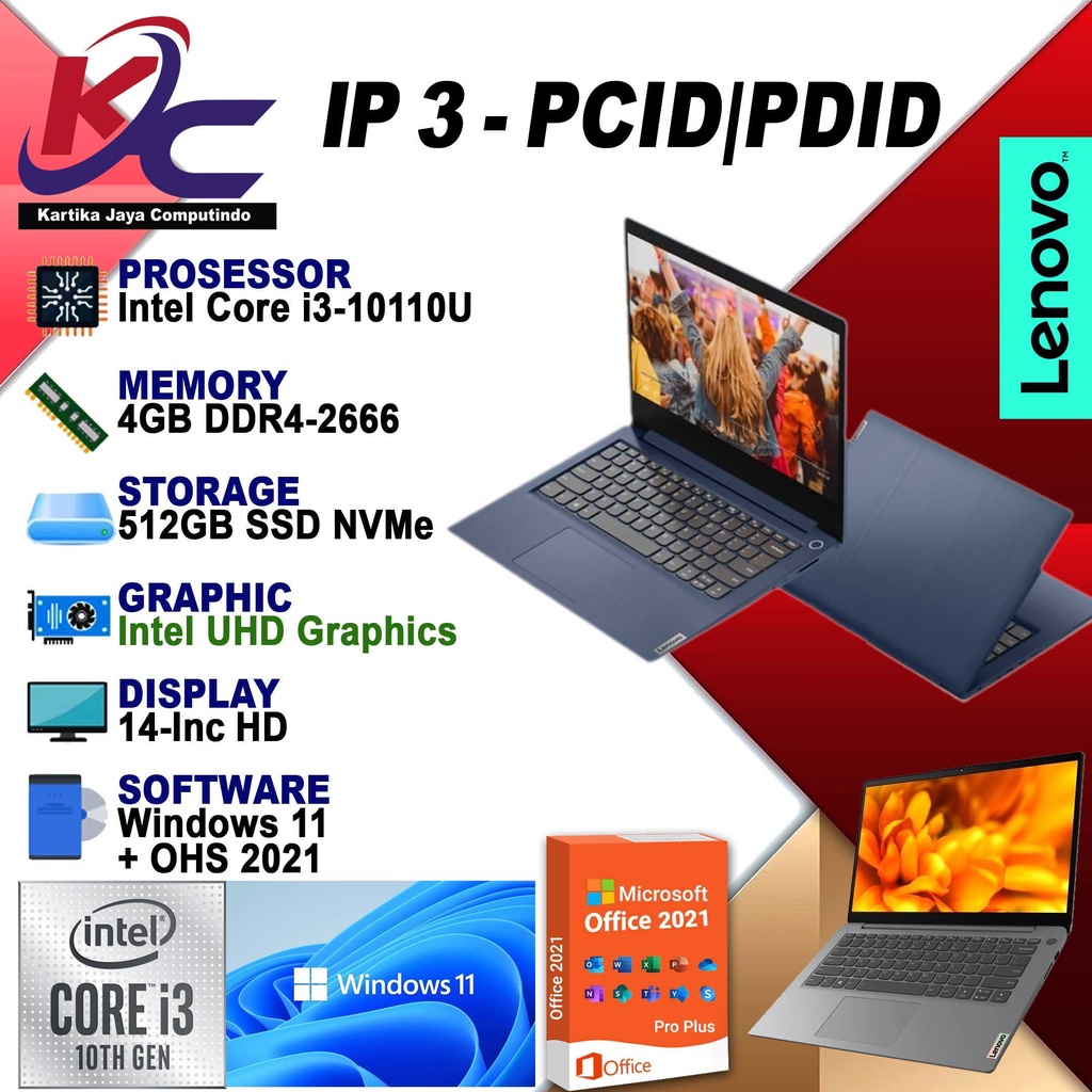 LENOVO IP 3 - PCID / PDID I3-10110U