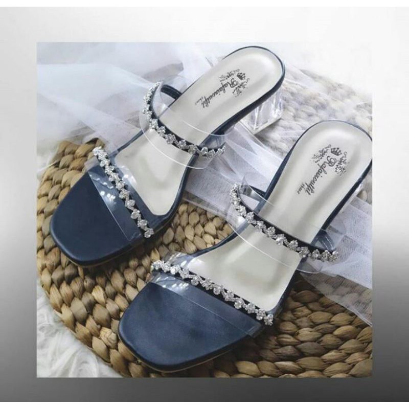 sepatu wanita Gisela double hitam sepatu cantik 5cm