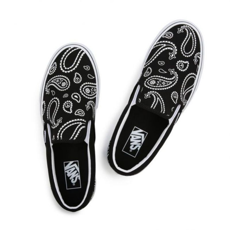 Vans Slipn On Peace And Paisley Black True White Original