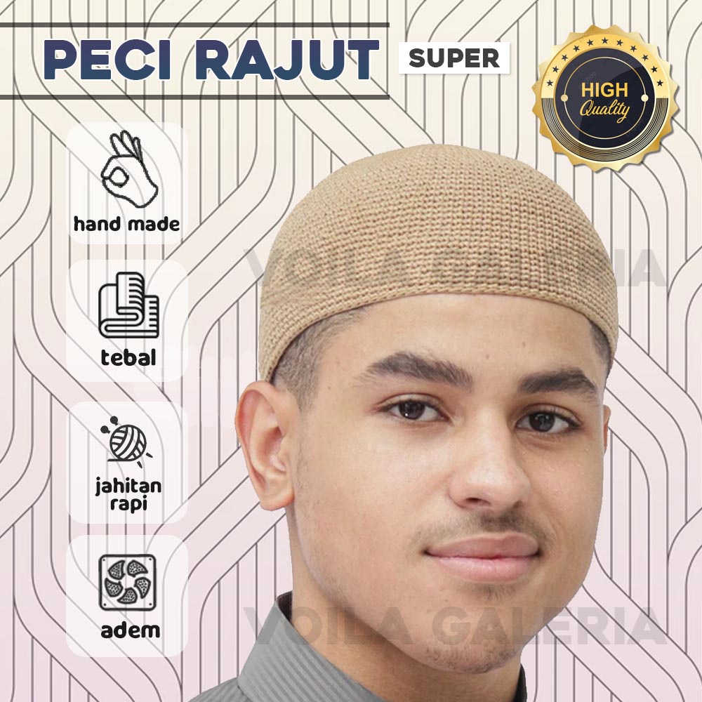 Peci Rajut SUPER Tebal Premium - Songkok kopyah topi muslim kopiah