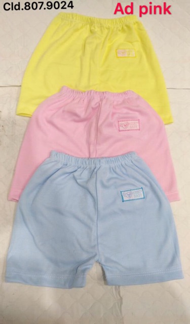 6pcs !! Celana pendek bayi katun 0-6m polos warna