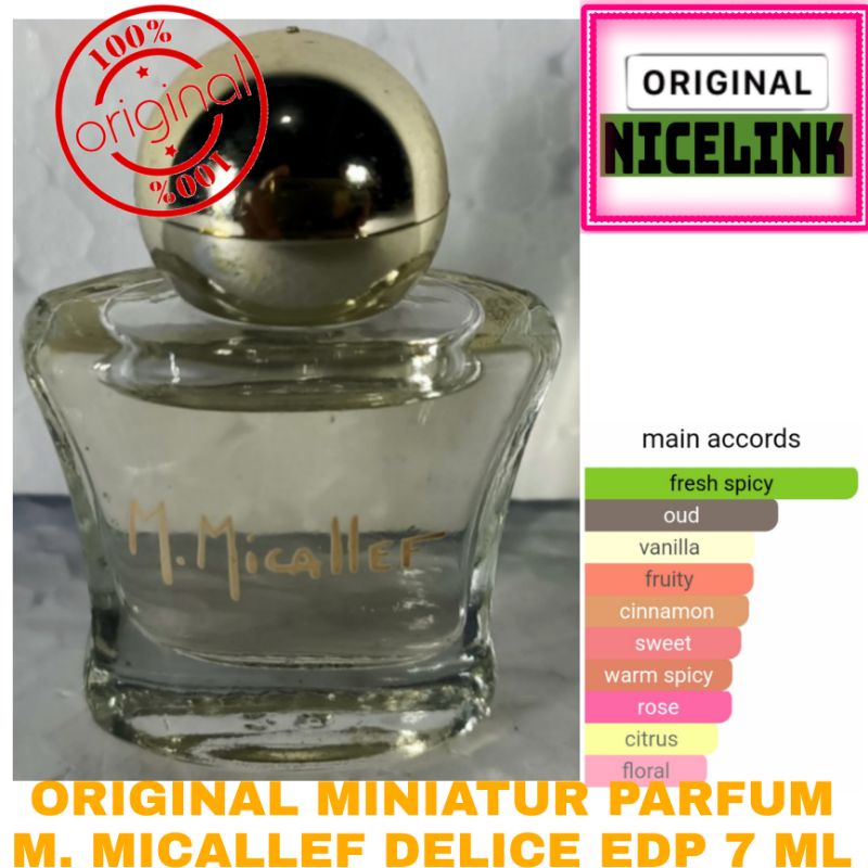 ORIGINAL MINIATUR PARFUM M.MICALLEF DELICE EDP 7 ML NO BOX