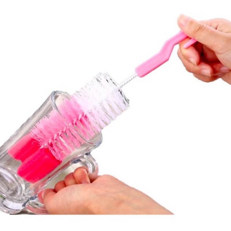 Sikat Botol Susu Bayi 2in1 Free Sikat Kecil Tongkat Pembersih Spons Botol Minum 2 in 1