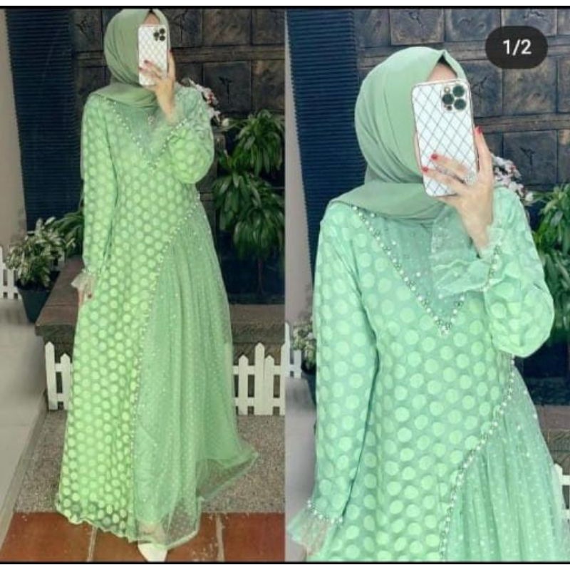 DRES PESTA BRANDED|GAMIS PESTA TILE MIX BRUKAT