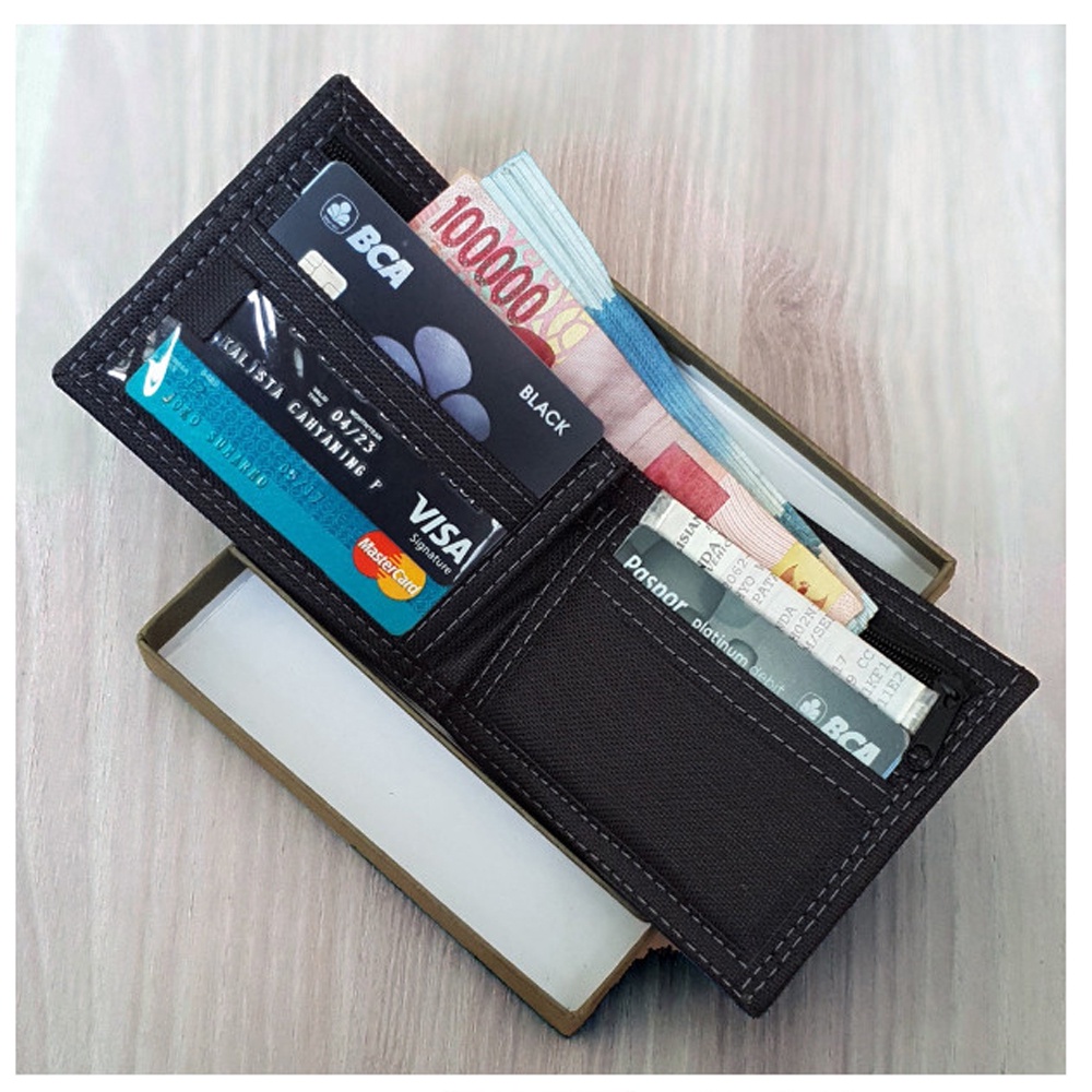 SHOPEE 9.9 SUPER SALE!! Dompet Lev-500 Dompet Kulit Lipat Dua Dompet hangout Trendy Dompet Pria Murah Berkualitas Men Wallet + Bonus Box