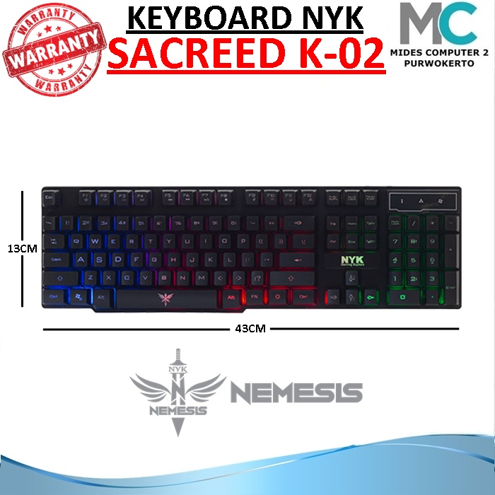 Keyboard Gaming NYK Sacreed K02 Backlight Rainbow