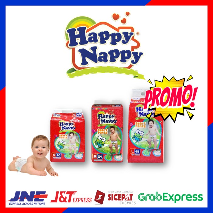 POPOK BAYI HAPPY NAPPY PAMPERS BAYI BARU LAHIR S M L