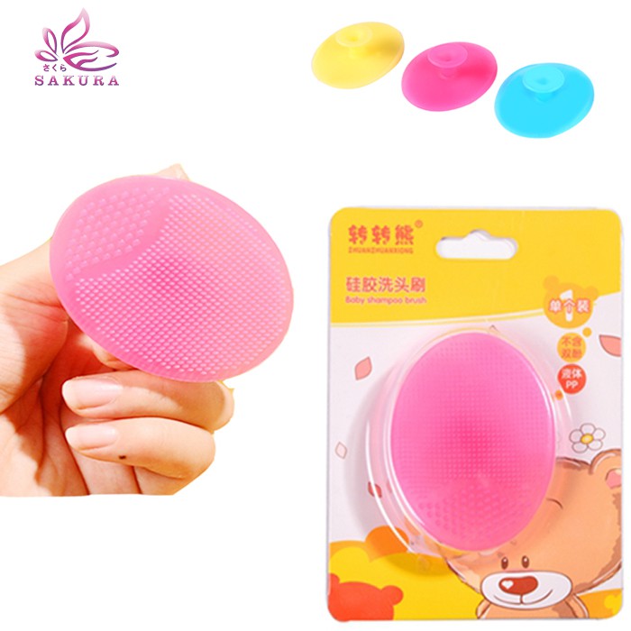 SIKAT KEPALA BAYI SILIKON Silicone bath brush Baby -SOSOYO