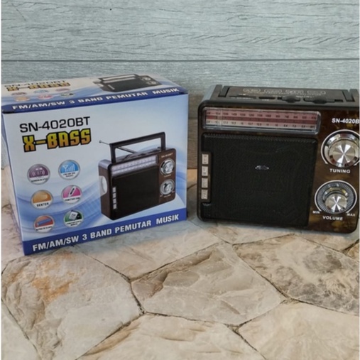 RADIO KLASIK/JADUL SN-4020BT 3 BAND + MP3 PLAYER X-BASS KUALITAS TERBAIK