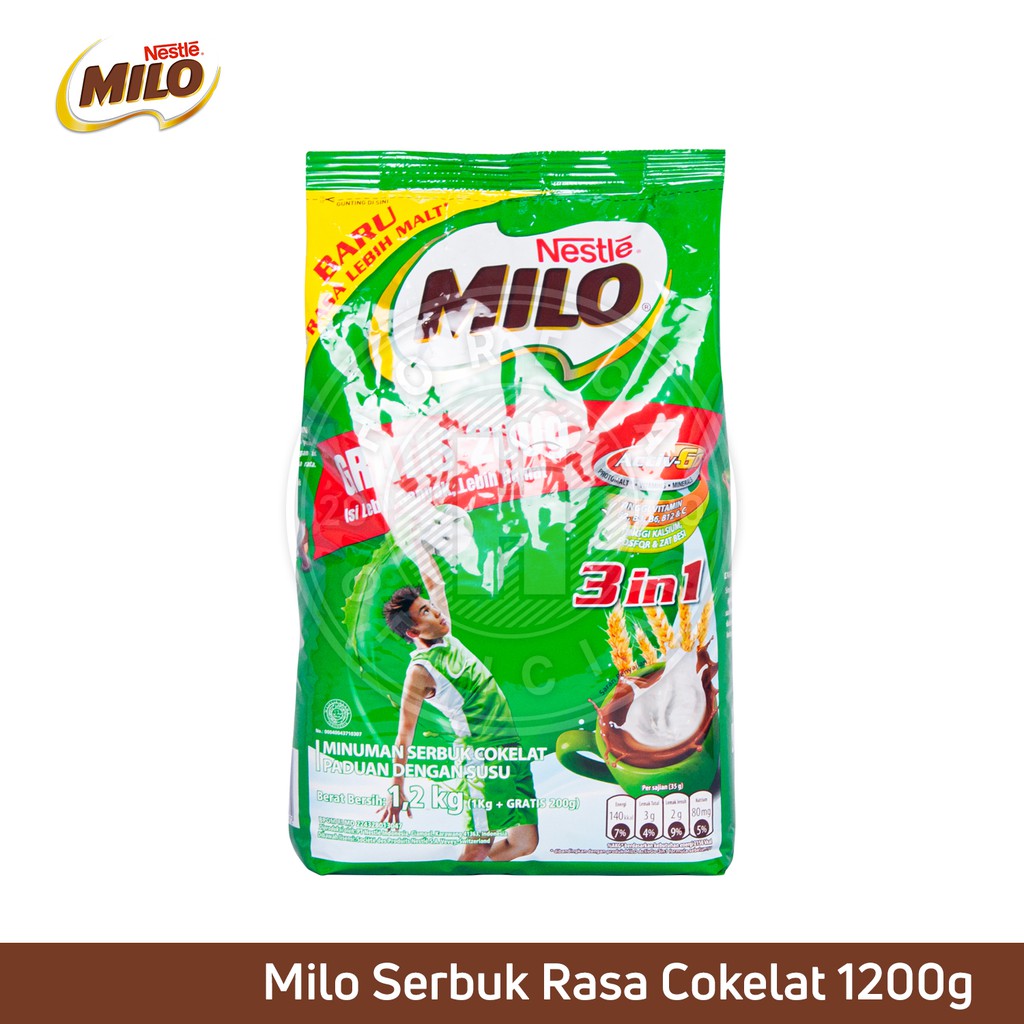 

Nestle Milo Activ-Go 3in1 1Kg / Minuman Serbuk Coklat Dengan Susu 1000gram