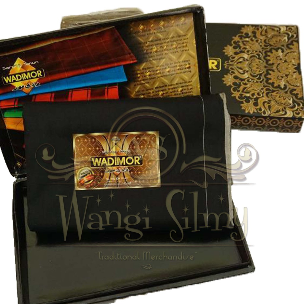 Sarung Wadimor Hitam Polos Tanpa Garis Tumpal - Sarung Perlengkapan Sholat - Sarung  Polos Hitam