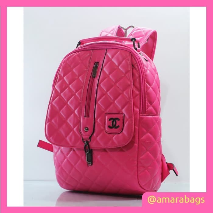 Tas Ransel Wanita Import / Tas Ransel Kerja Wanita 393 - Merah Muda