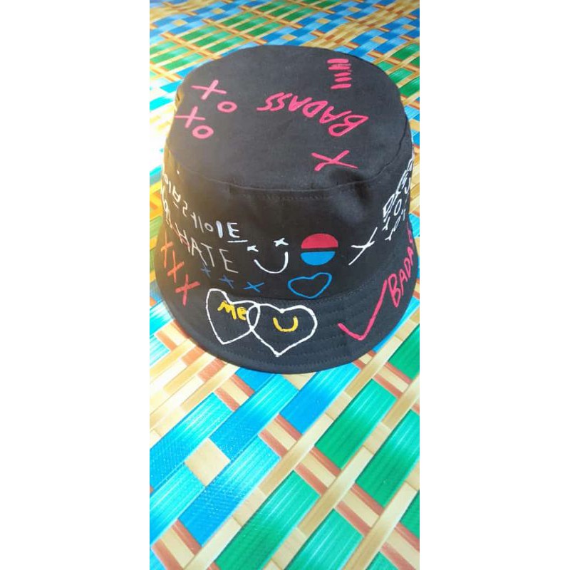 Topi Bucket Korea Style Motif Badas