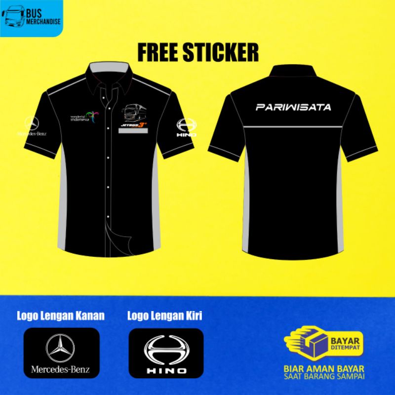 Kemeja Baju Bus Bis Mania Bismania Scania Jetbus 3 SDD Pariwisata Adiputro