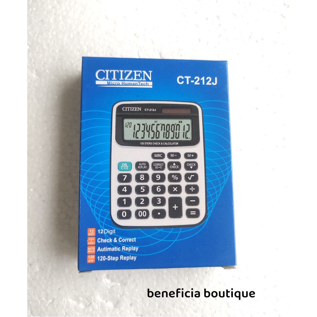 

KALKULATOR CITIZEN CT 212J 12 DIGIT LAYAR BESAR TOMBOL LEMBUT, PRODUK ORIGINAL
