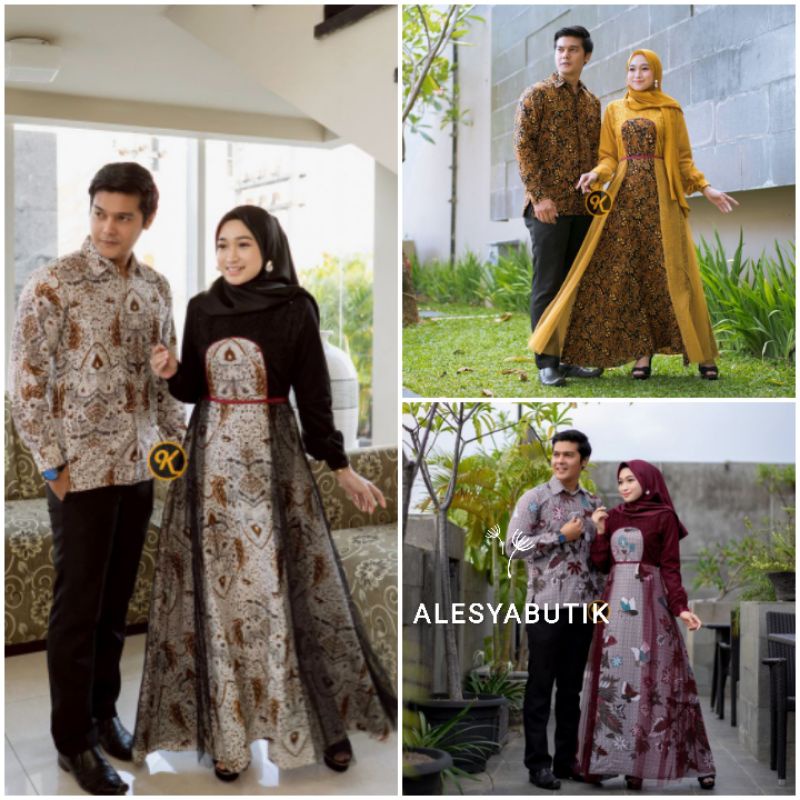 BAJU GAMIS SYARI COUPLE SUAMI ISTRI WARNA MAROON MUSTARD HITAM MEWAH GLAMOR EXCLUSIVE PASANGAN KELUA