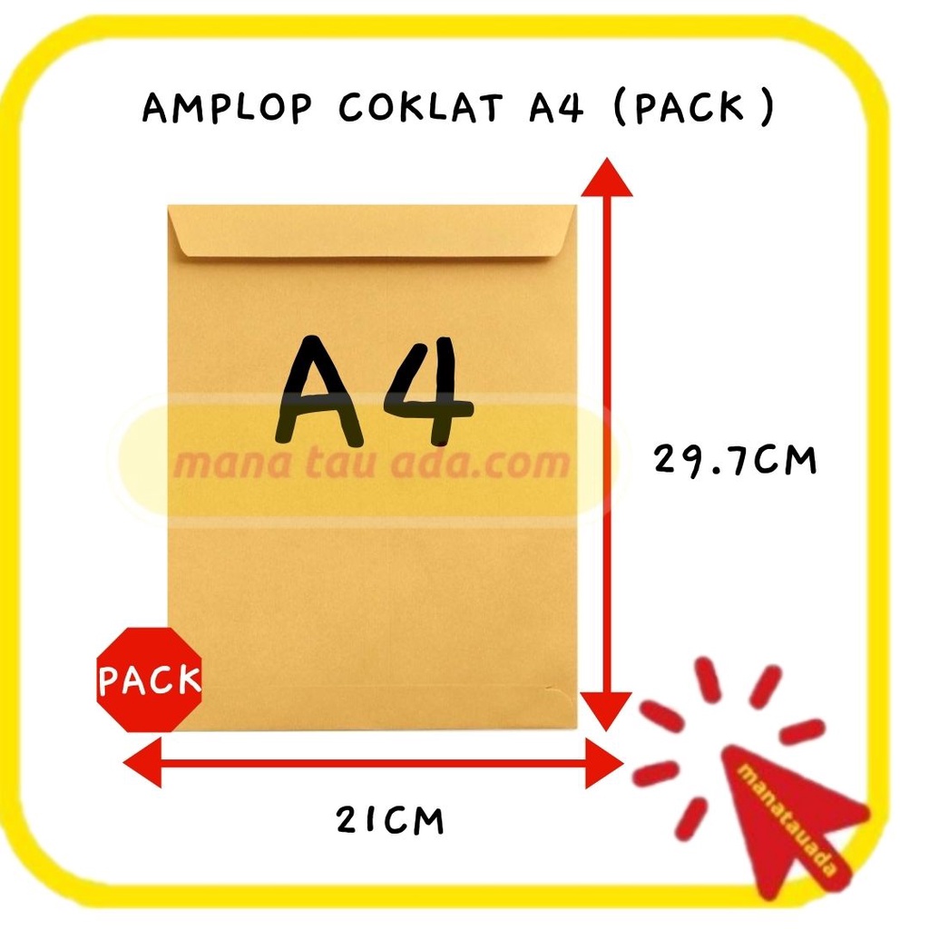 

AMPLOP COKLAT UK A4 29.7X21CM PACK NEURO 信封