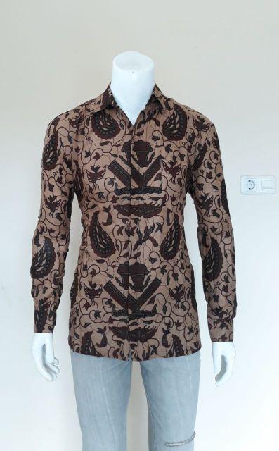 New Kemeja Batik Slimfit Exclusive Original Butik Atasan Batik Seragam M L Xl Xxl