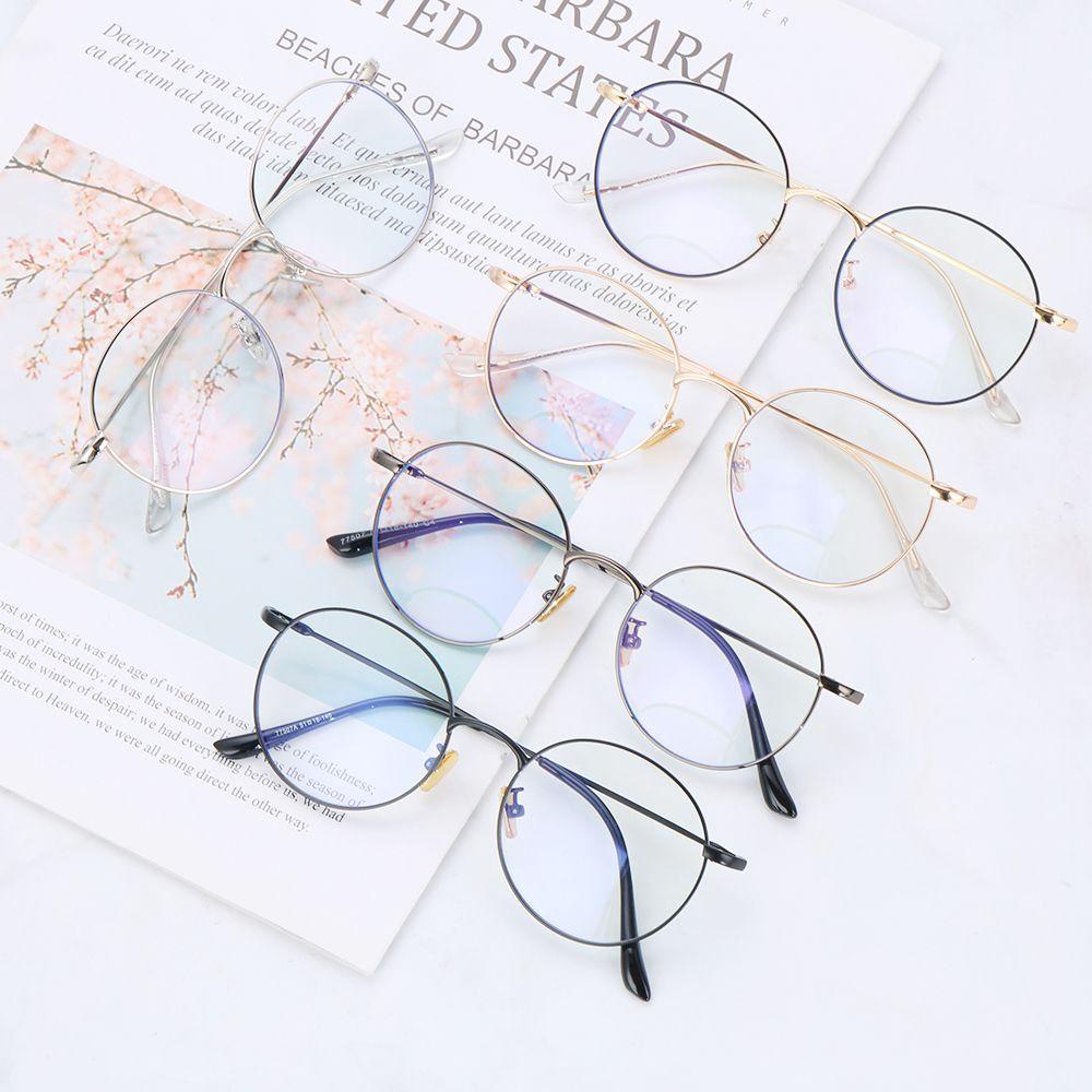 Lily Blue Light Blocking Glasses Metal Frame Bulat Uv400Kacamata Gaming Anti Blue Light