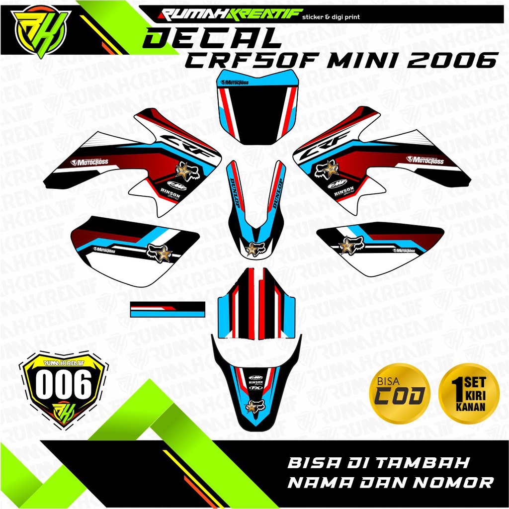Decal CRF Mini Tahun 2006 - Stiker Motor Trail Mini Terbaru
